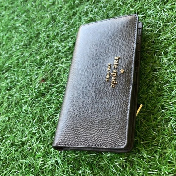 Kate Spade Staci Large Slim Bifold Wallet Black - Picture 2 of 16